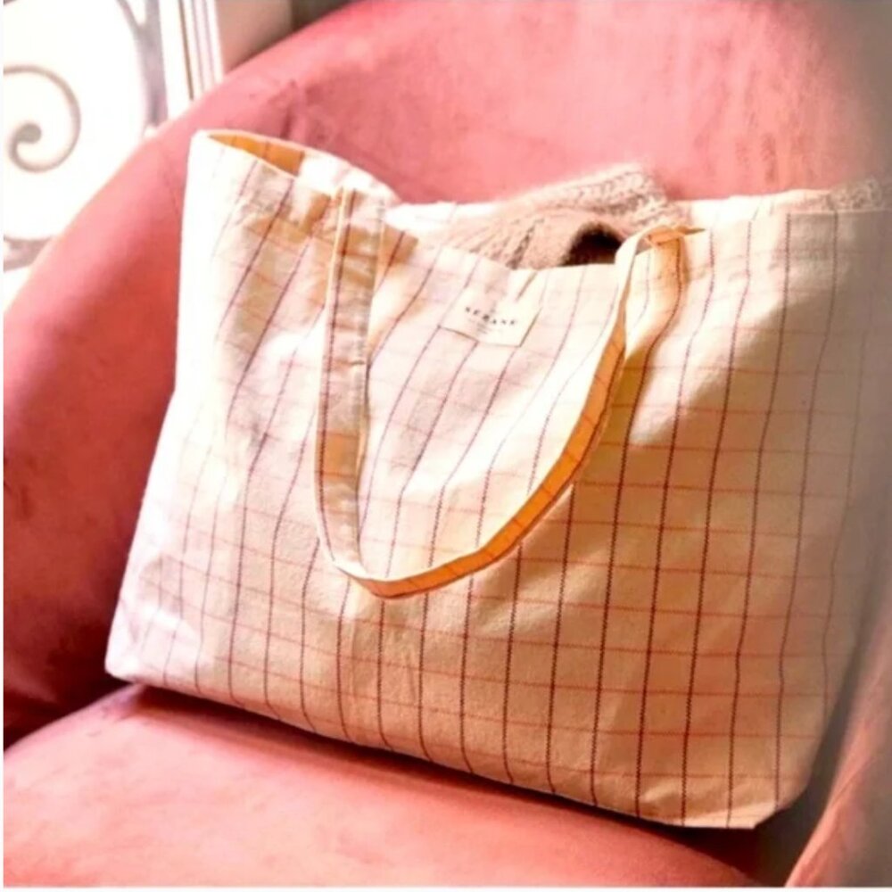 SEZANE checkered tote